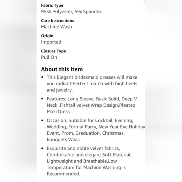 NEW Long Sleeve V‐Neck Velvet Wrap Dress (Black) - ZABERRY - Picture 3 of 7